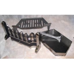 BEACON 18" inch PEWTER SILVER SOLID FUEL COAL FIRE KIT SET GRATE ASHPAN FRET