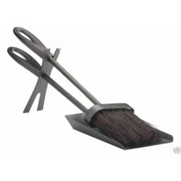 NEW Loop Top Fire Hearth Tidy Black Shovel & Brush