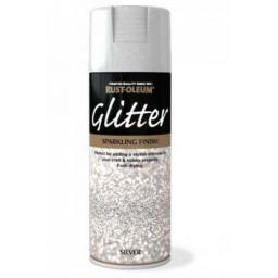 SILVER GLITTER SPARKLING FINISH RUST-OLEUM Fast Dry Spray Paint Aerosol 400ml