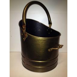 !NEW! HEAVY DUTY LRG BRUSHED ANTIQUE BRASS Quality Coal Bucket Hod Ash Fire Log