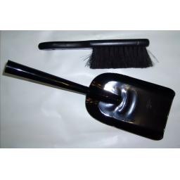 Deville Strong Gloss Black 5" Fire Shovel & Brush Ash Coal Logs Soot Scoop Spade