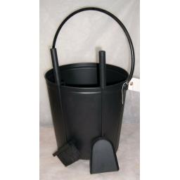 DEVILLE Coal Fire Log Burner Bucket on Wheels with FREE SHOVEL & BRUSH BLACK