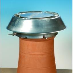 Aluminium Bolt or Strap Chimney Flue Top Cowl Stop Smoke Rain Draught Bird Guard