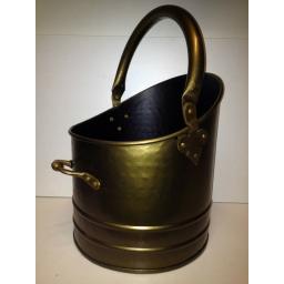 !NEW! HEAVY DUTY LRG BRUSHED ANTIQUE BRASS Quality Coal Bucket Hod Ash Fire Log