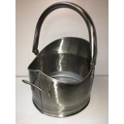 Silver Pewter Brushed Steel MANOR CLANDON Coal Fire Log Burner Helmet Bucket Hod