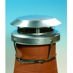 Aluminium Bolt or Strap Chimney Flue Top Cowl Stop Smoke Rain Draught Bird Guard