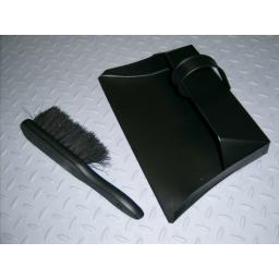 !!!NEW!!! Deville METAL Dustpan & Brush Strong Satin Black Fire Ash Soot Scoop