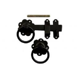 180mm 7" inch Ring Handle Gate Door Latch Catch BLACK