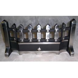 BEACON 16" inch PEWTER SILVER SOLID FUEL COAL FIRE KIT SET GRATE ASHPAN FRET