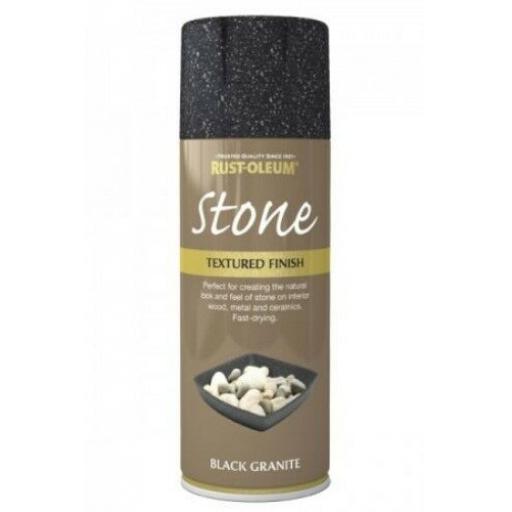 STONE EFFECT BLACK GRANITE RUST-OLEUM Spray texture & feel Paint Aerosol 400ml