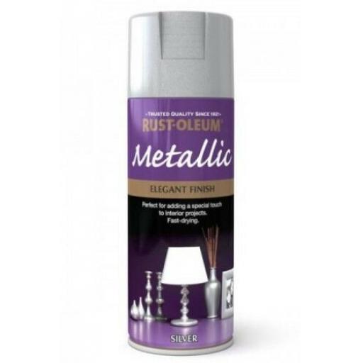 ELEGANT FINISH SILVER RUST-OLEUM Fast Dry Spray Paint Aerosol 400ml