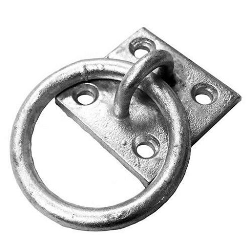 Galvanised Mooring Ring on Plate Horse Hay Net Tie up