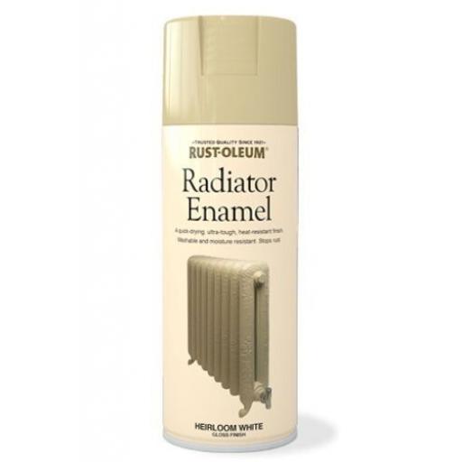 RADIATOR ENAMEL HEIRLOOM WHITE GLOSS FINISH RUST-OLEUM Spray Paint Aerosol 400ml