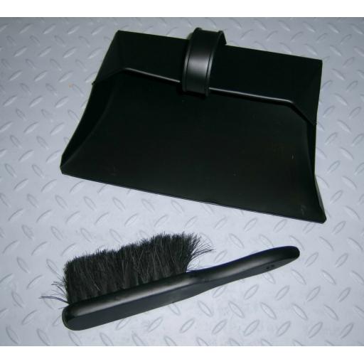 !!!NEW!!! Deville METAL Dustpan & Brush Strong Satin Black Fire Ash Soot Scoop