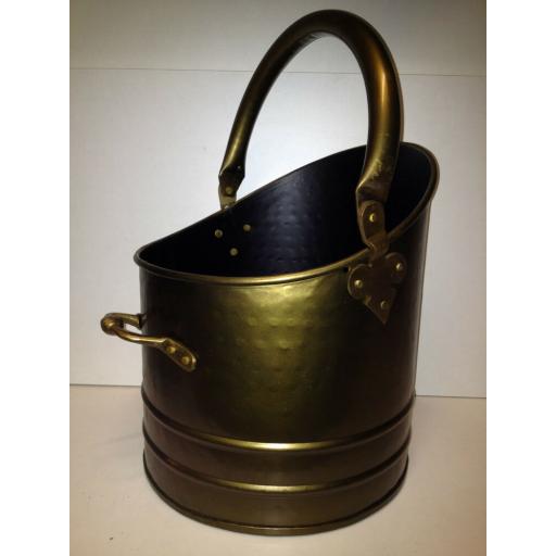 !NEW! HEAVY DUTY LRG BRUSHED ANTIQUE BRASS Quality Coal Bucket Hod Ash Fire Log