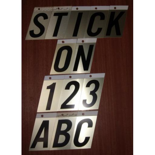 Stick on 3.5" Metal Self Adhesive House Numbers Door Sign Dustbin Gold