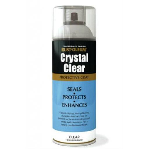 Rustoleum CRYSTAL CLEAR Semi Gloss FINISH Fast Dry Spray Paint LACQUER Aerosol