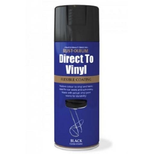 DIRECT TO VINYL GLOSS BLACK RUST-OLEUM Fast Dry Spray Paint Aerosol 400ml