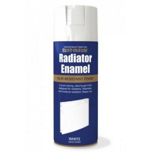 RADIATOR ENAMEL WHITE SATIN RUST-OLEUM Fast Dry Spray Paint Aerosol 400ml