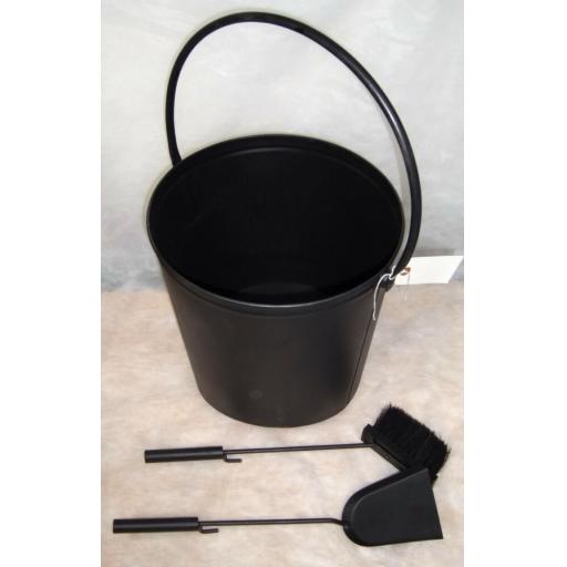 DEVILLE Coal Fire Log Burner Bucket on Wheels with FREE SHOVEL & BRUSH BLACK